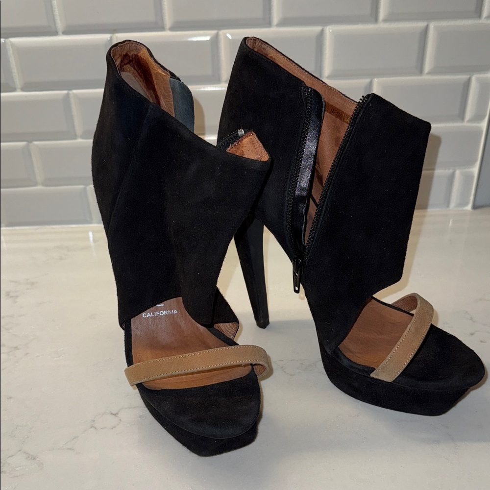 Elegant Black and Tan High Heel Shoes